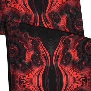 Leslie Montana Silk Scarf, Flamenco Red and Black NWOT